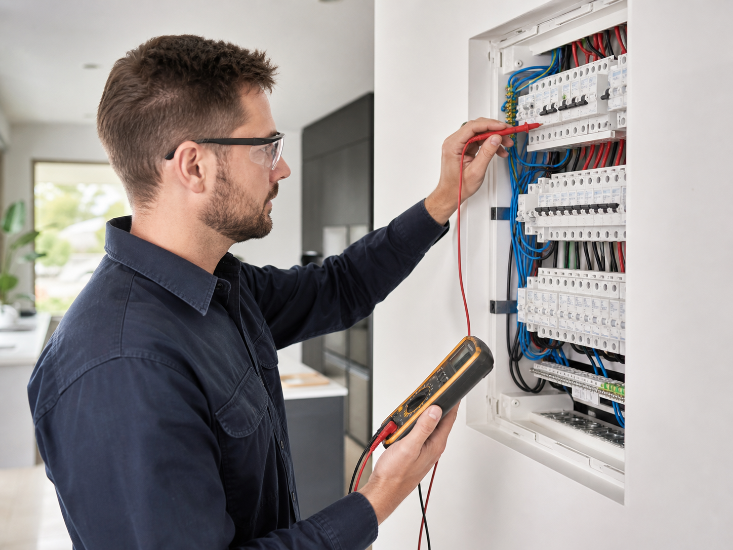 Licensed electrician completing a switchboard upgrade